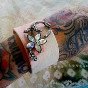 ❤ Artisan Vintage Sugar Sack Rhinestone Cuff